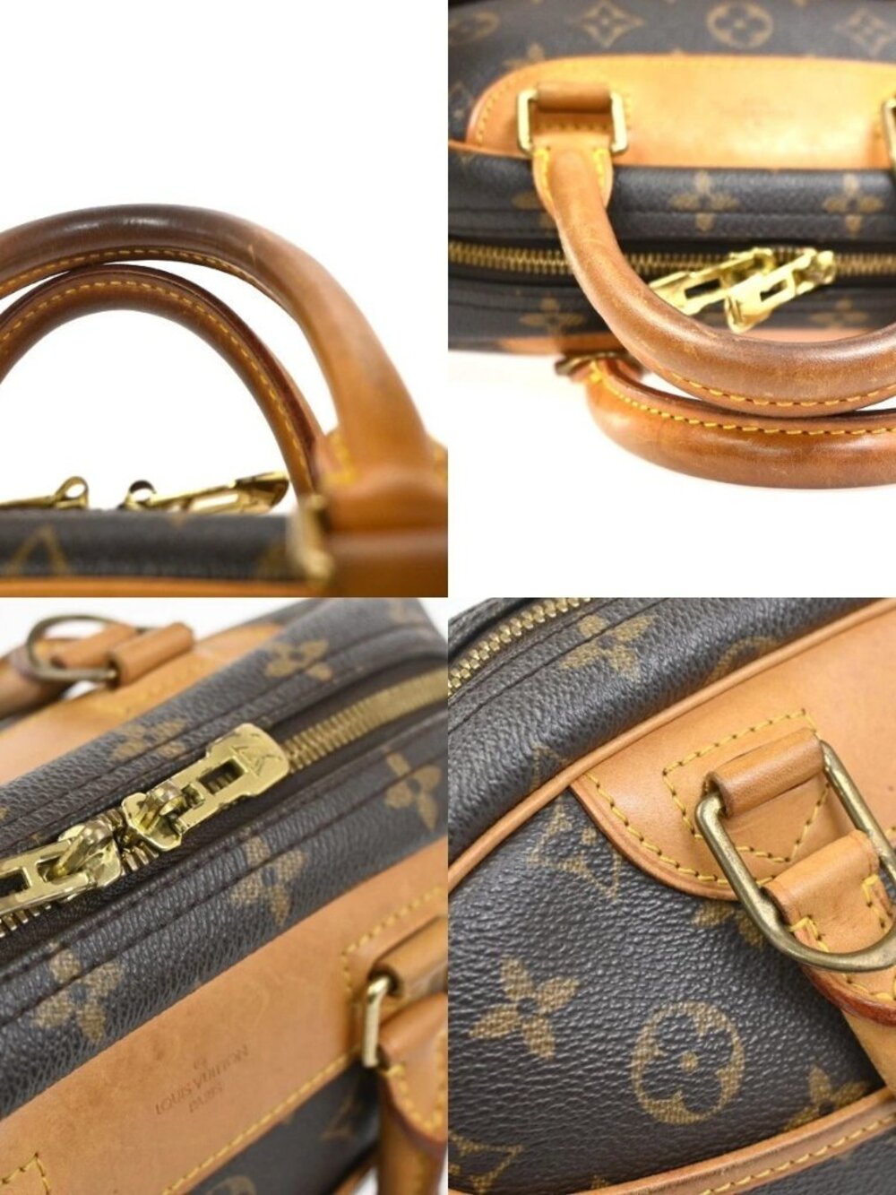 LOUIS VUITTON LV Logo Trouville Hand Bag Monogram Leather Brown M42228 85YH889 - Picture 8 of 14